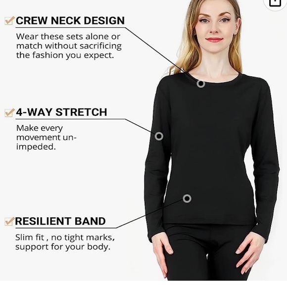 NEW HEROBIKER Thermal Underwear Women Set Base Layer Top & Bottom Long M - Picture 2 of 12